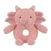 Apricot Lamb Baby Lovey Pink Dragon Fluffy Rattle Toy, Plush