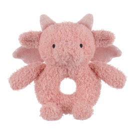 Apricot Lamb Baby Lovey Pink Dragon Fluffy Rattle Toy, Plush Stuffed Dragon for Newborn Soft Over 0 Months (Pink Dragon, 6.7 Inches)