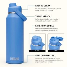 CamelBak Thrive Chug Insulated Stainless Steel Water Bottle, 1.2 Litre, Sky Blue