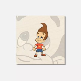 Unbranded Jimmy Neutron Cartoon Funny 4'' X 4'' Square Wooden Coaster