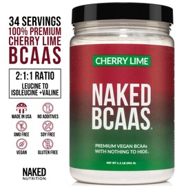 NAKED Cherry Lime BCAAs Amino Acids Powder, 100% Pure 2:1:1 Formula, Vegan Branched Chain Amino Acids, Instantized All Natural BCAA Powder Supplement - 501 Grams, 34 Servings