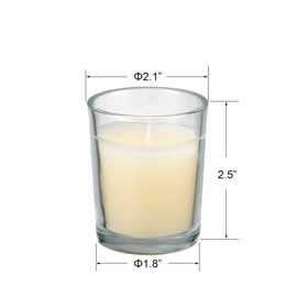 flamecan 24 Pack Clear Glass Filled Ivory Votive Candles. Unscented Votive Candles for Home Décor Spa Weddings Birthdays Holidays Party