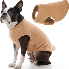 Gooby - Stretch Fleece Vest, Pullover Fleece Vest Jacket Sweater for Dogs, Sand, X-Large