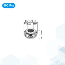 sourcing map 100 Pcs Stainless Steel Spacer Beads, 4mm Flat Round Beads Metal Heishi Bead Long-Lasting Rondelle Disc Spacers for Bracelet Necklace Jewelry Making, Silver