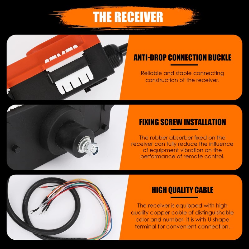 NEWTRY 8 Buttons Wireless Crane Remote Control 12V 2 Transmitters