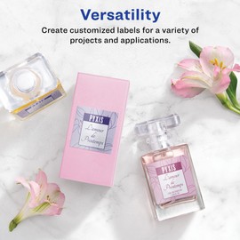 Avery Glossy White Square Labels with Sure Feed, 1.5" x 1.5", 500 Glossy White Labels, Print-to-The-Edge, Permanent Label Adhesive, Laser/Inkjet Printable Labels