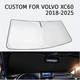 Windshield Sun Shade Cover for Volvo XC60 2018-2025 2026 - Sunshade Compatible with Volvo XC60 Foldable Front Window Sunshade Sun Visor Protector Block UV Rays Keep Your Car Cooler Car Accessories