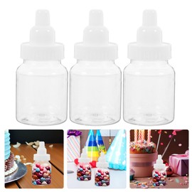 Garneck Baby Bottle Shower Favor - 12pcs Mini Plastic Candy Bottles - Plastic Baby Bottle - Piggy Bank Box - Birthday Party Favors Box Festive Decorations