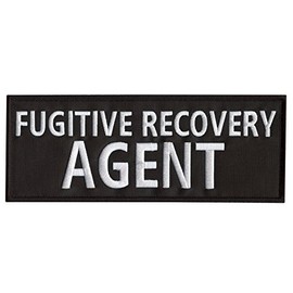 FUGITIVE RECOVERY AGENT Large XL 10'x4' Body Armor Plate Carrier Touch Fastener Patch