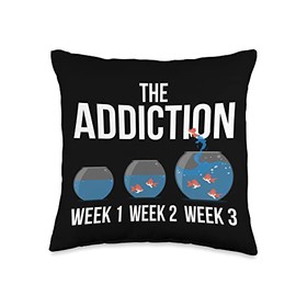 Fishbowl Fishkeepers Fish Lovers Aquarium Addict C Funny Tank Addict Aquarium Fish Keeping Hobby Terrarium Throw Pillow, 16x16, Multicolor