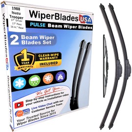 WiperBladesUSA Wiper Blades Set w/ 1yr warranty compatible with Isuzu Trooper 1988 Wipers (Set of 3) w/Rear Wiper Pulse Wipers