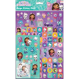 Paper Projects 01.70.22.036 Gabby's Dollhouse Mega Pack | Three Types of Stickers (Around 150 Total) | Reusable on Non-Porous Surfaces, 35cm x 23cm
