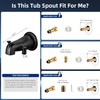 sagetta Black Bathtub Spout with Diverter Combo Bathtub Fuacet Fits