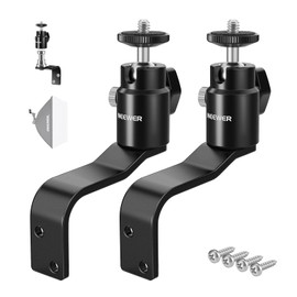 NEEWER 2 x Tipo E Montaje Pared Techo, Soporte Pared para Anillo Luz con Cabezal Bola Desmontable, 5/8" Espárrago, 1/4" Tornillo para Flash Monitor Cámara Luz Estudio, Carga Máxima: 4,4lb/2kg, TS007