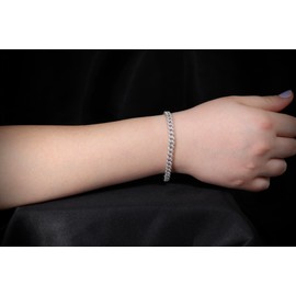 HOILY'S Women's Bracelet with White Zirconia Covered Jewellery 925 Sterling Silver, Sterling Silver, Cubic Zirconia