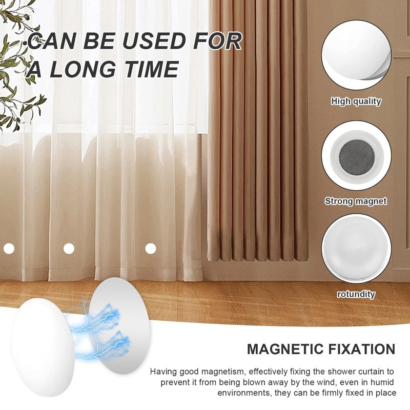 AMONENZ Pack of 10 Magnetic Shower Curtain Weights, Round Shower