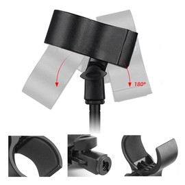 Wanfoou 2 Pack Mic Clip Holder Adjustable,Universal Microphone Clip Mic Holder for Handheld Microphone Stand, with 5/8" Male to 3/8" Screw Adapter, Black