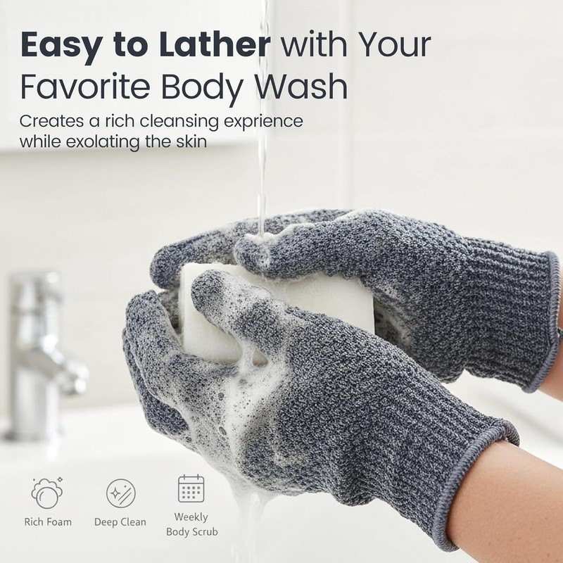 Lingtoolator liating Gloves,Body Scrub Exfoliator for Dead Skin Remover, Exfoliate