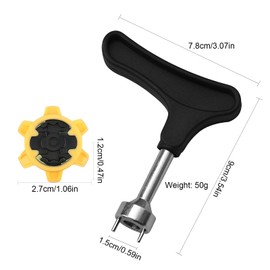 Bootoow Golf Shoe Spikes, 16 Golf Spikes with 1 Handheld Golf Shoe Spike Key Replacement for Golf Shoe Spikes for Shoes Spikes Shoes Yellow