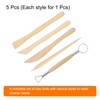 HARFINGTON 5pcs Wooden Clay Sculpting Tools Double-Headed Crafts Modeling kit