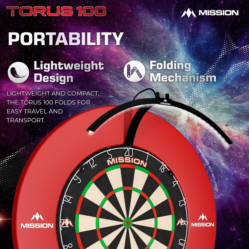Mission Darts TOR100 Torus 100 | Dart Board LED Folding