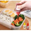 4 mini botellas de condimento con cepillo de limpieza, sin