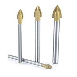 HUHAO Multi-Material Drill Bit 6 8 10 12mm Cut Dia Glass Stone Ceramic Hole Opener Cross Carbide Metal Drill bits