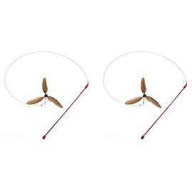 GoCat Da Purr-Peller Cat Toy, A Feather Propeller That Spins as it is Guided Through The Air (2-(Pack))