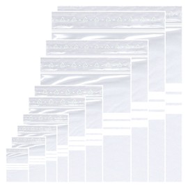 Pack of 100 Ziplock Bags 10 x 15 cm Packing Bags Freezer Bags Reusable Baggys Zip Bags Baggies 50 µm Thick with Label Field (100 x 150 mm)