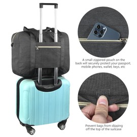 F.FETIVIN Personal Item Travel Bag 18x14x8 for Spirit Airlines Lightweight Carry on Duffle Bag Waterproof for Gym,Sports,Vacation (Drak Grey)