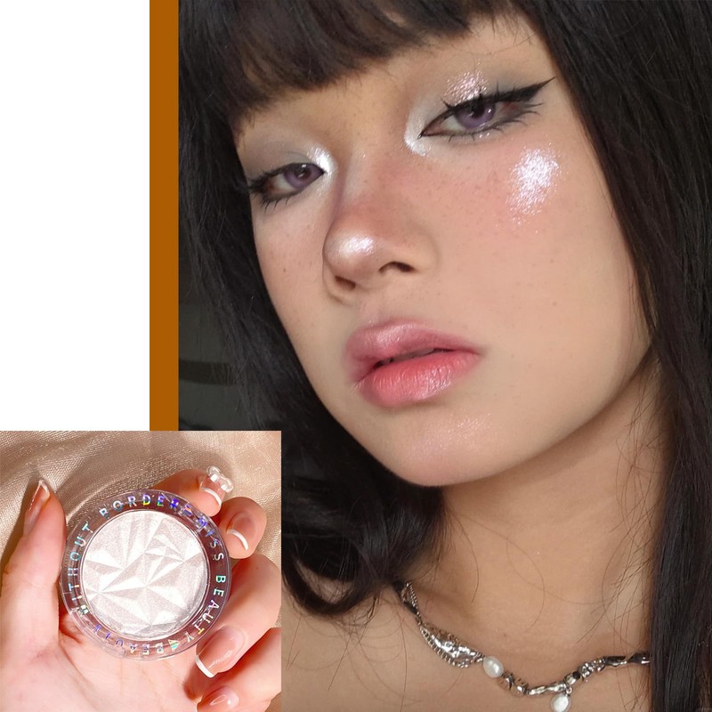 Highlighter Powder Makeup Palette, Diamond Shine Highlighter, Face Highlighter Palette,