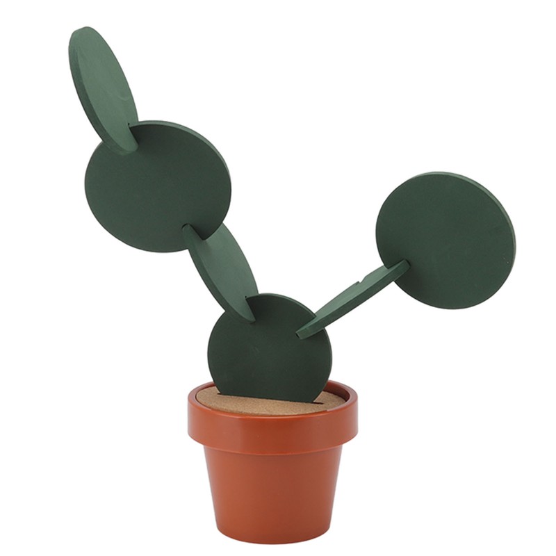 7 Pcs Cactus Coaster Set Cute Funny Green Cactus Coaster