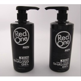 Red One 2xRed One Silver Face Fresh Shaving Gel 500ml each