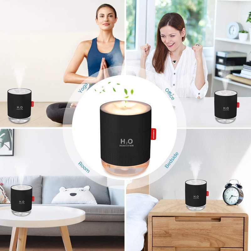Portable Mini Cool Mist Humidifier, 500ml USB Personal Desktop Humidifier