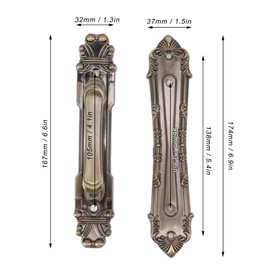 Oumefar Barn Door Handle European Door Handle Antique Vintage Barn Door Handle for Cabinet Hardware Drawer Cupboard Accessory (Antique Bronze)