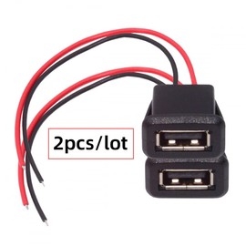 CY Connector 2pcs/set DIY OEM Type A Female to 2 Pin Open Cable Latch Mounting Type DC 5V Power Supply