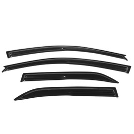 Window Visors Compatible with 2002-2007 Mitsubishi Lancer Sedan, Smoked Aero JDM Wind Deflectors Stick On by IKON MOTORSPORTS, 2002 2003 2004 2005 2006