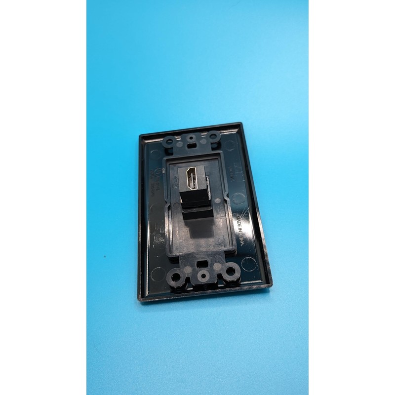 1 Port HDMI Wall Plate-1 Gang Black/Black