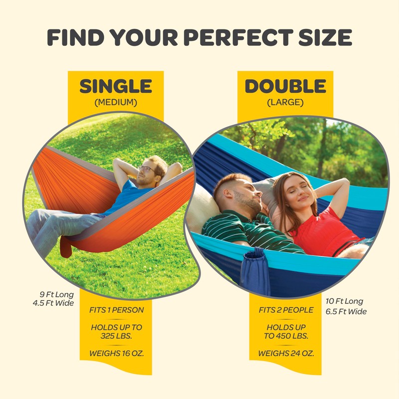 Durable Hammock 400 lb Capacity, Nylon Camping Hammock Chair -