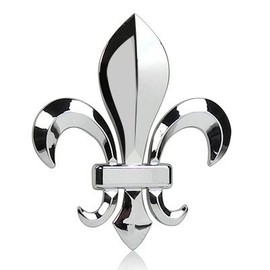 Louisiana Fleur-de-Lis 3D Chrome ABS Emblem, Made in USA