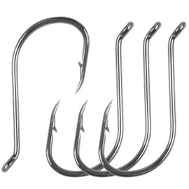 Octopus Fishing Hooks-120pcs Sport Circle Hooks Saltwater Octopus Beak Offset Fishing Hooks Black High Carbon Steel Fishing Jig Hooks Barbed Fish Hooks Freshwater Bass Trout Size8#-9/0