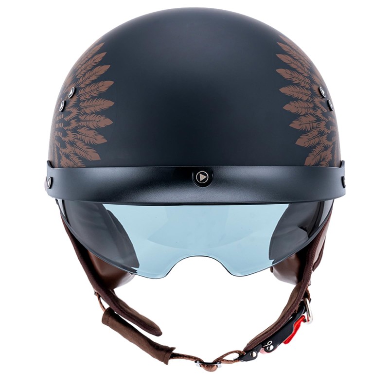 VCOROS Half Helmet Motorcycle DOT Approved Open Face Helmet F07