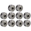 10pcs U624ZZ Miniature Steel U-groove Guide Pulley Rail Ball Bearing