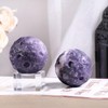 KYEYGWO Natural Purple Jasper Crystal Ball Figure with Acrylic Stand,