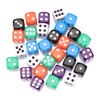H&S 30x Dice 6 Sided 16mm 6 Colours Spot Dice