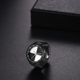 Ring, Watch, Ring Watch, Cute: One Size Fits Most, Waterproof, Ring, Stylish, Analog Pocket Watch - Birthday, Anniversary, Valentine's Day, Black