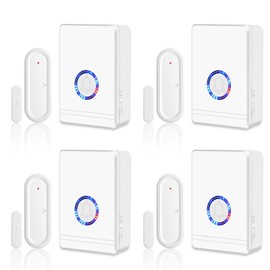 GREENCYCLE Wireless Door Sensor Chime Door Open Alarm, Door Chime for Business When Entering, Shop Entry Chime System for Home Security Shop Office, 600FT Long Range, 48 Ringtones 5 Volume Level, 4PK