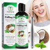 Coconut Pulling Oil (8 Fl.Oz), Oil Pulling with Tongue Scraper,