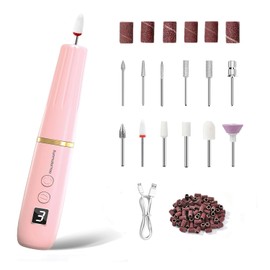 XunmotorYao Wireless Portable Nail Cutter Professional 12 in 1 Electric Nail Drill Machine USB Rechargeable Electric 20000 RPM Electric for Manicure and Pedicure Pink