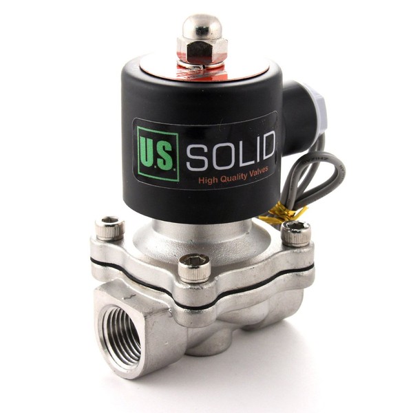 U.S. Solid 24V DC 1/2" Stainless Steel Solenoid Valve Direct